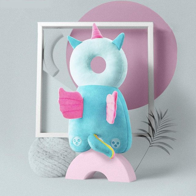 Kidsly Baby-Kopfschutz-Rucksackkissen aus weicher Baumwolle in Blau für Kleinkinder von 1–3 Jahren - Bild 1