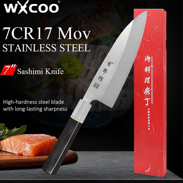WXCOO Professionelles japanisches Kochmesser für Sushi, Sashimi und Fisch in Silber - Bild 1