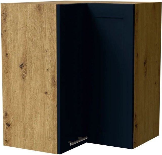 Eckhängeschrank Feldmann-Wohnen Oslo W12 in Eiche Artisan und Indigo Matt, B/T/H: 60 x 60 x 72 cm - Bild 1