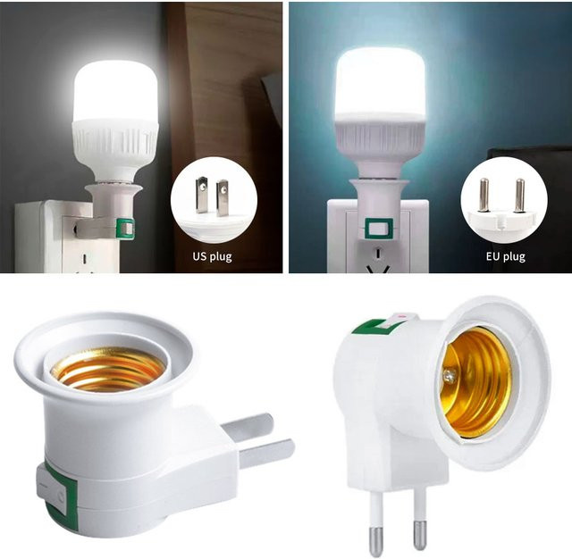 GGBEE E27 LED Glühbirnen Sockel Adapter mit EIN/AUS Schalter - Bild 1