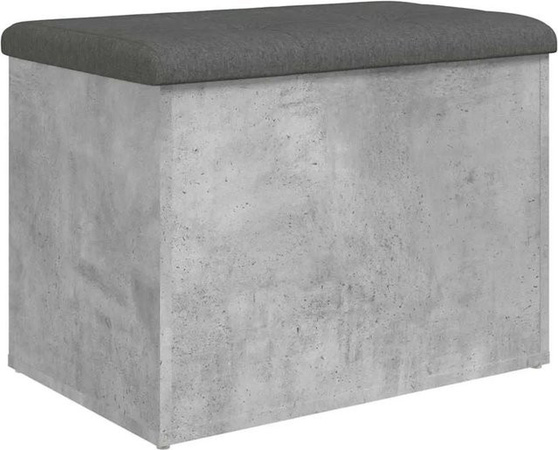 DELUKE Sitzbank JONA mit Stauraum in Betongrau, Aufbewahrungsbank für Flur und Wohnzimmer, B/T/H: 62 x 42 x 45 cm