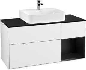 V&B Waschtischunterschrank Finion in Weiß glänzend lackiert, B/T/H: 120 x 50,1 x 60,3 cm - Bild 1