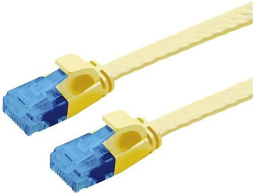 VALUE Patchkabel Kat.6A UTP extra-flach Gelb 1,5 m Ethernet LAN Kabel - Bild 1