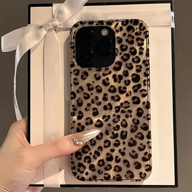 Stoßfeste Silikon-Handyhülle mit Leopardenmuster in Transparent und Multicolour für iPhone 17 bis iPhone 7/8 Plus - Bild 1