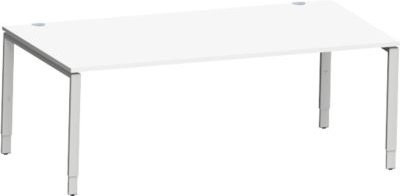 Schäfer Shop Genius Schreibtisch Modena Flex, Rechteck, höhenverstellbar, weiß/weißaluminium, B: 200 cm, T: 100 cm, H: 65-85 cm - Bild 1