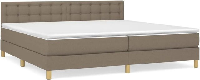 vidaXL Boxspringbett Hybrid mit Matratze und Taschenfedern, Taupe, B/T: 200 x 200 cm - Bild 1