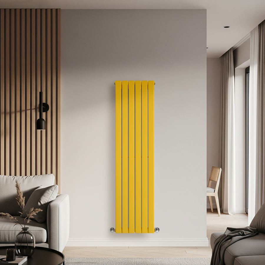 Einlagiger Design-Heizkörper Vertikal von Delta in Gelb, Höhe: 160 cm, Breite: 42 cm - Bild 1