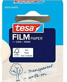 tesafilm Paper Klebefilm von tesa, transparent, Breite: 19 mm, Länge: 33 m - Bild 1
