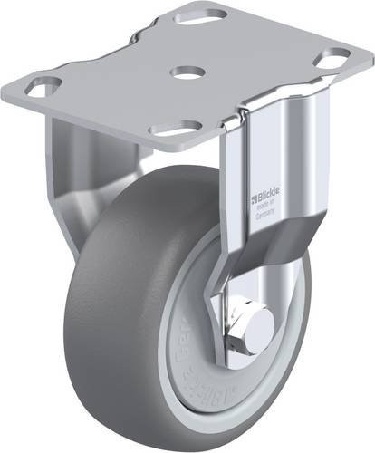 Blickle Bockrolle BKPA-TPA 80KF in Grau und Silber mit Kunststoffrad, Durchmesser: 80 mm, Tragfähigkeit: 100 kg - Bild 1