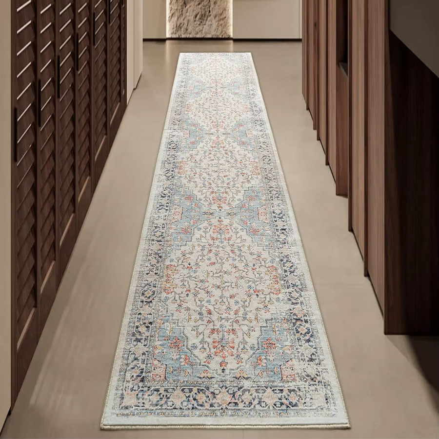 VIKAMA Boho Flurläufer Teppich, rutschfest und waschbar, Multicolour, B: 60 cm, L: 243,84 cm - Bild 2