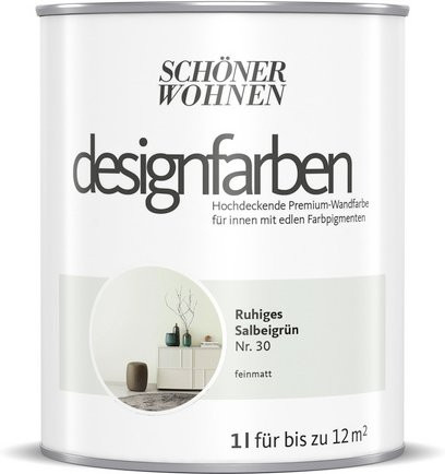 Schöner Wohnen Designfarben Innenfarbe Ruhiges Salbeigrün matt, 1,0 l - Bild 1