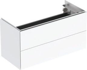 Geberit Waschtischunterschrank One mit 2 Laden, Weiß Hochglanz, B/T/H: 89,5 x 46,5 x 39,6 cm - Bild 1