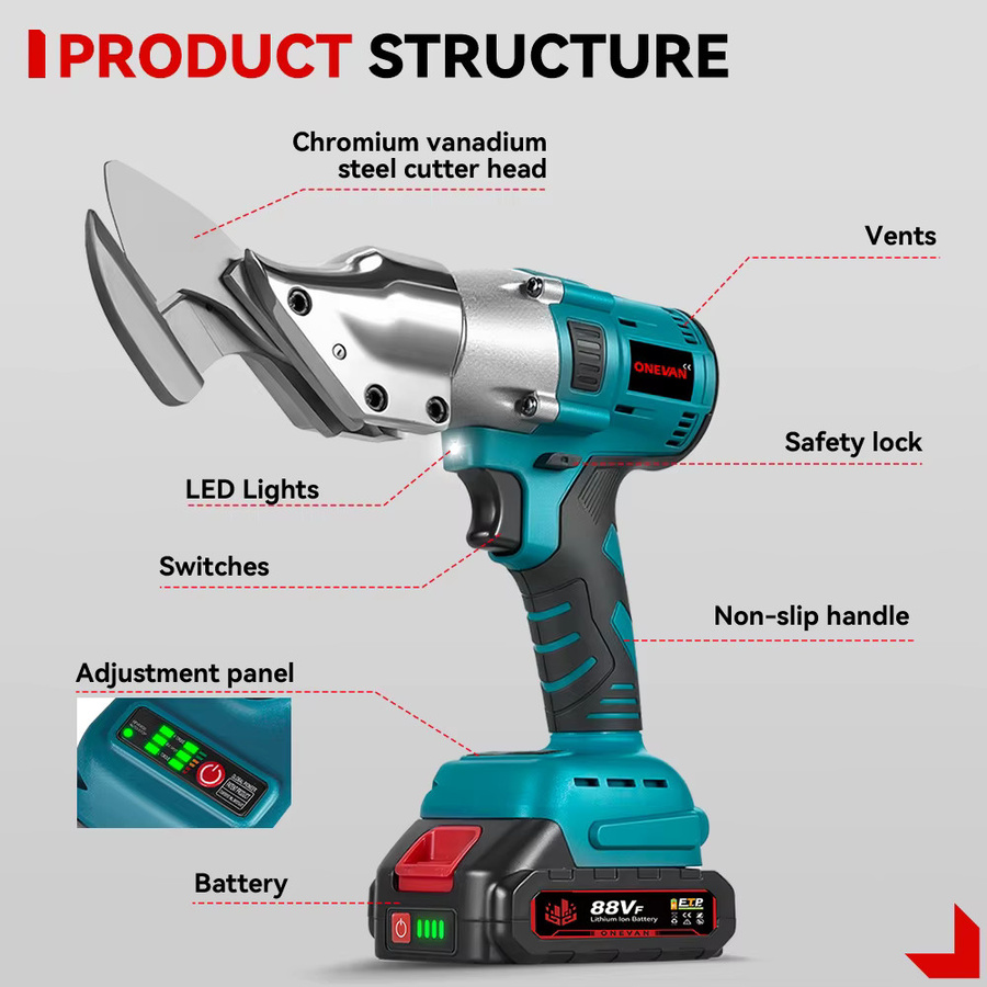 Makita Bürstlose Akku-Blechschere für 18V Batterien aus Carbonstahl zum Schneiden von Eisen und Metall - Bild 5