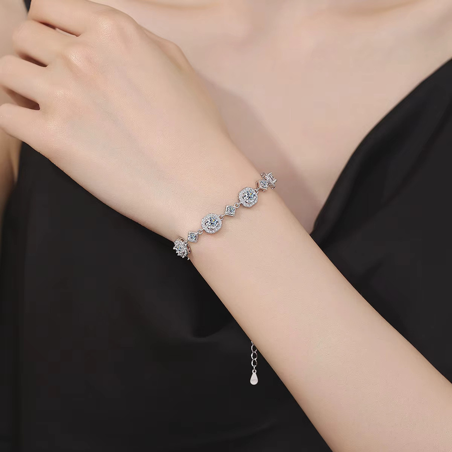 LOVESSOM Armband, 925 Sterling Silber, 4 Karat Moissanit - Bild 2