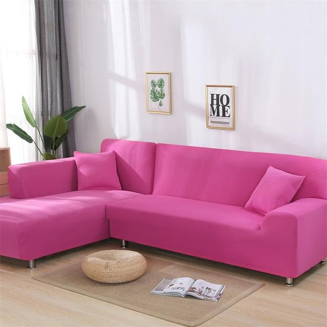 Housmife Ecksofa-Bezug für L-förmige Sofas, elastischer Chaiselongue-Schonbezug aus Polyester-Elasthan, Grau, Breite: 90-140 cm - Bild 1