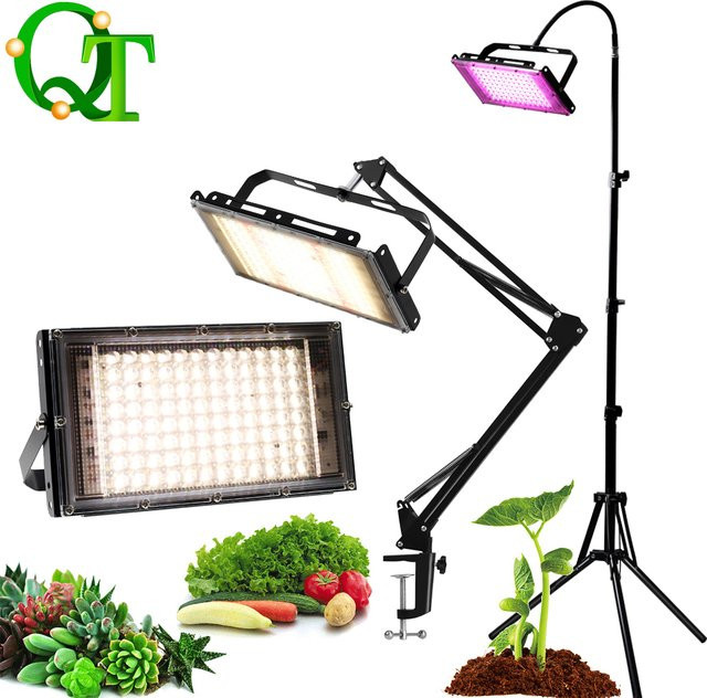 GRAXGROW Vollspektrum-LED-Pflanzenlicht mit Bodenhalterung in Schwarz für hydroponische Gewächshäuser und Sämlingsbeleuchtung - Bild 1