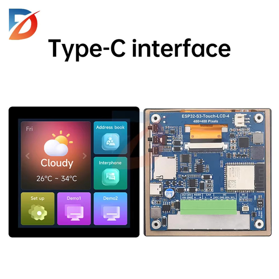 diymore ESP32 S3 4-Zoll LCD Entwicklungsboard mit kapazitivem Touch-Display 480x480, WLAN und Bluetooth - Bild 2