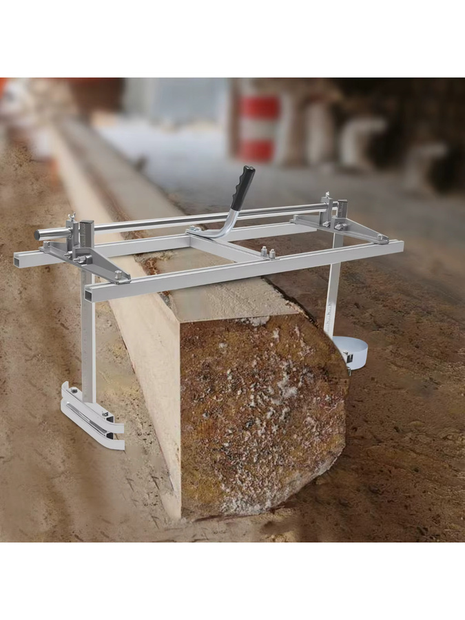Höhenverstellbare Kettensägenmühle aus Aluminium in Silber mit sicherem U-förmigem Stahl, passend für 1/2 bis 12 Zoll - Bild 4