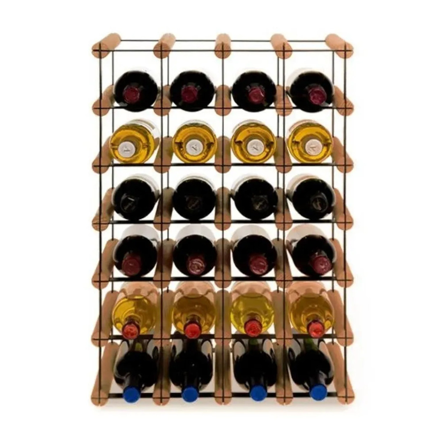 PROREGAL Modulares Weinregal Vinotega Mod aus massivem Kiefernholz, Braun geölt, H x B x T: 62,5 x 42,5 x 24,5 cm, Platz für 24 Flaschen - Bild 2