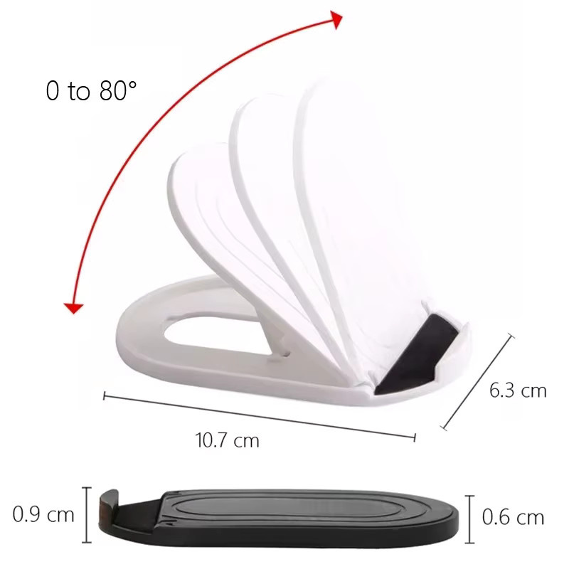 2er-Set faltbarer Desktop-Handyhalter aus Kunststoff in Grau für iPhone und Huawei - Bild 2
