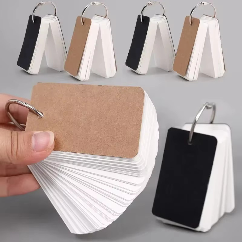 Kraftpapier Lernkarten Set in Braun mit Binderingen, 400 Blatt leere Karteikarten für Schule und Studium - Bild 2