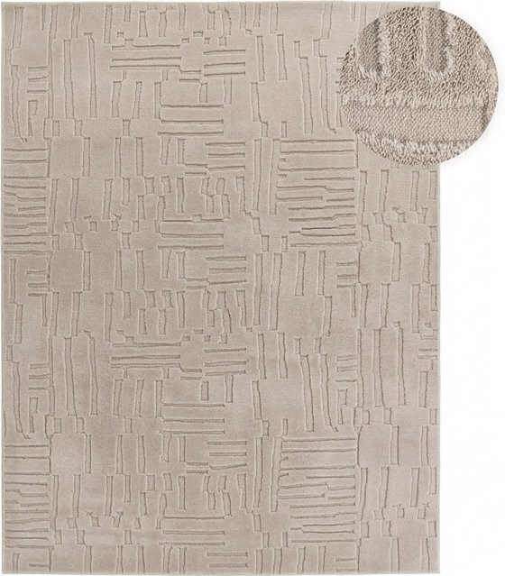 Moderner Teppich Tokko in Beige mit geometrischem Muster im skandinavischen Design, B x T: 160 x 220 cm - Bild 1