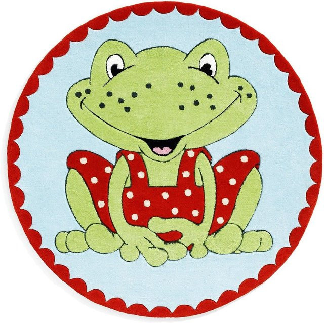 Runder Teppich SPIEGELBURG GARDEN in Blau mit Kinder-Motiv, handgetuftet, Durchmesser: 130 cm - Bild 1