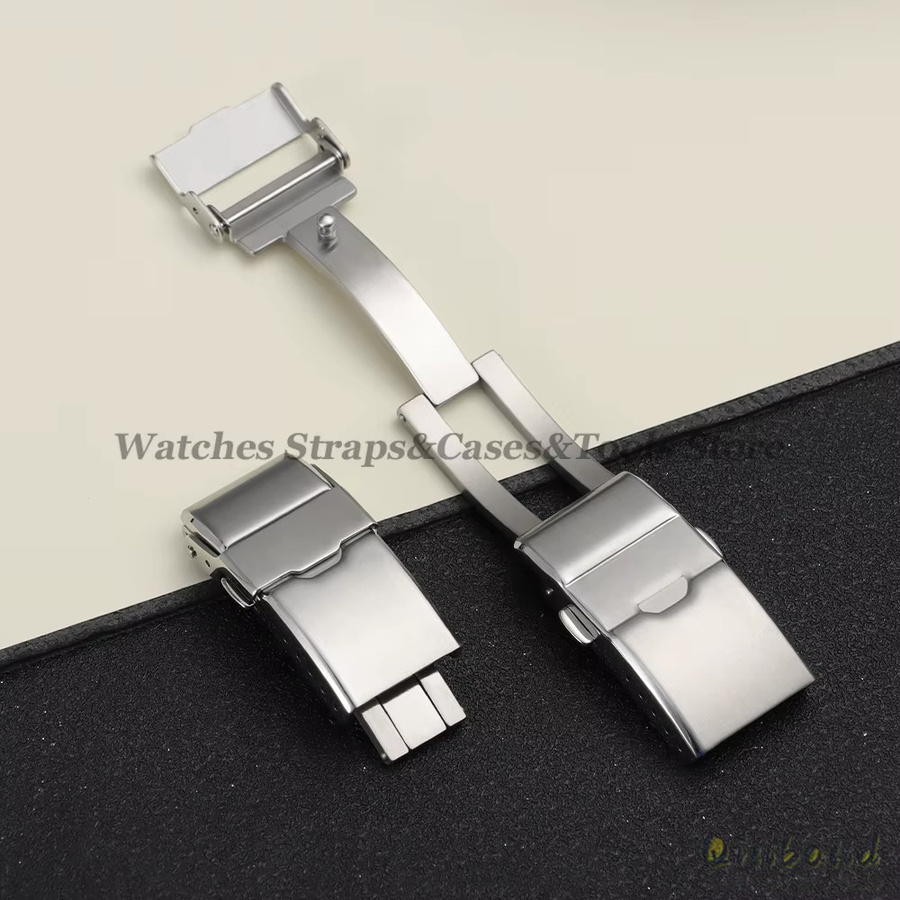 Uhrenschließe Faltschließe, Edelstahl, 16mm 18mm, Silber, Herren - Bild 2