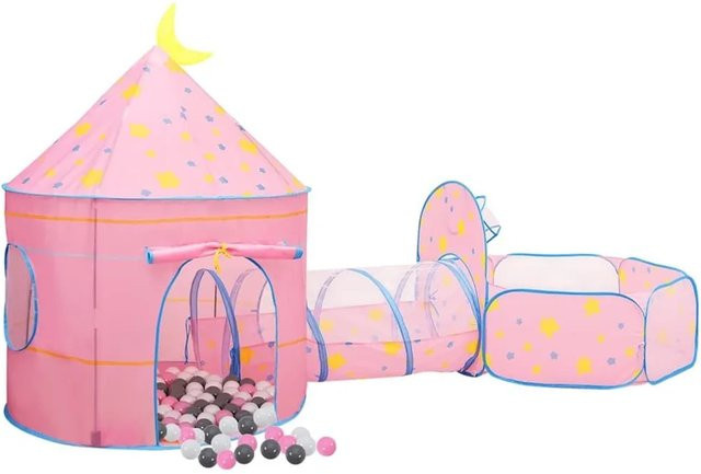 vidaXL Spielzelt Schloss Rosa mit 250 Bällen ab 36 Monaten - Bild 1