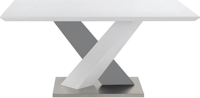 Vente-unique Esstisch Salva modern rechteckig in Grau und Weiß, B/T/H: 160 x 90 x 76 cm - Bild 1