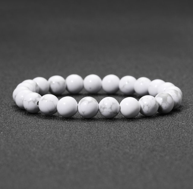 SANSWL Armband, weiße Howlith Türkis Perlen, Damen - Bild 1