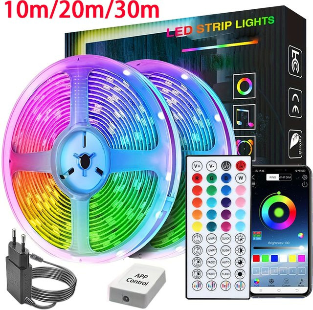 Mikenoon RGB LED-Streifen mit Musik-Synchronisierung für TV-Hintergrundbeleuchtung und Zimmerdekoration, Multicolour - Bild 1
