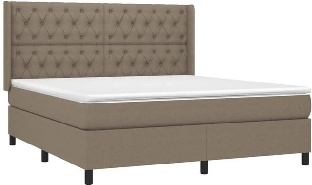 vidaXL Boxspringbett mit Matratze und LED in Taupe, B/T/H: 160 x 200 x 118 cm - Bild 1