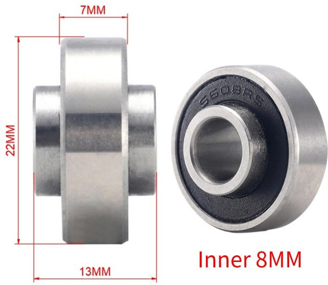 10 Stück Eknavigi 608ZZ Rillenkugellager Stufenlager in Silber, Durchmesser: 8 mm, Breite: 22 mm, Höhe: 7 mm bis 10 mm - Bild 1