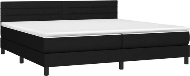 vidaXL Boxspringbett Hybrid mit Matratze und LED-Beleuchtung Schwarz B/T/H: 200 x 200 x 78 cm - Bild 1
