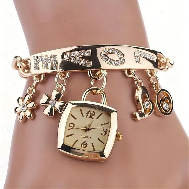 Armbanduhr Plain Abode, Quarz, Messing, Gold, Kristall, Damen - Bild 1