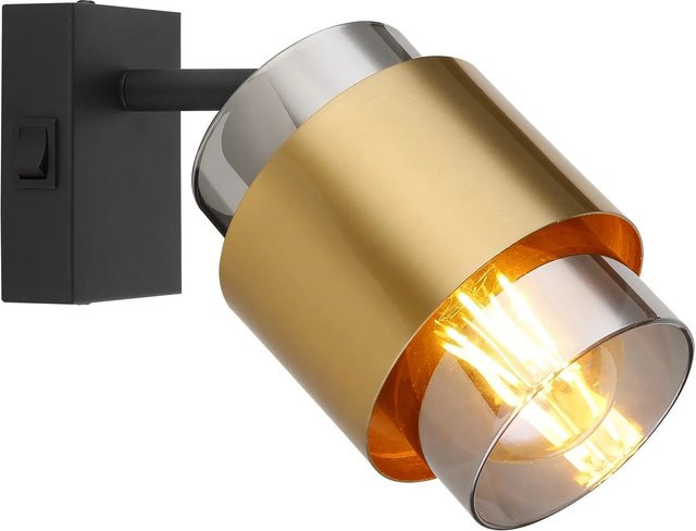 Globo Lighting Wandstrahler Milley in Messing und Glas mit Ø 10 cm - Bild 1