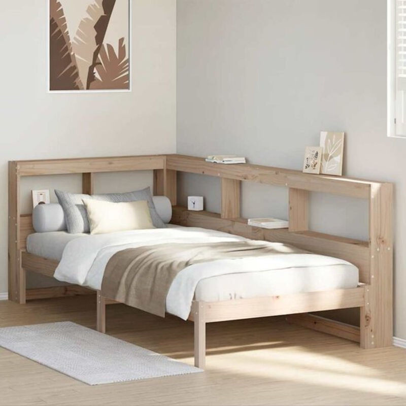 Vidaxl Bücherregalbett aus Massivholz Kiefer in Natur Braun B/T/H: 75 x 190 x 80 cm - Bild 1