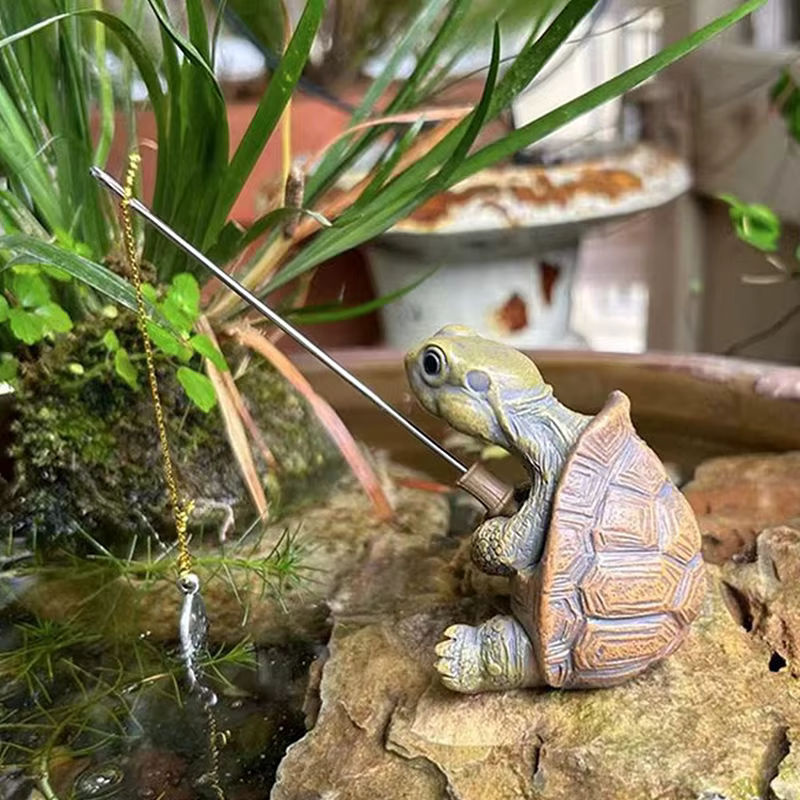 JETTING Schildkröten Statue aus Kunstharz in Braun als dekorative Tierfigur für Garten und Zuhause - Bild 3