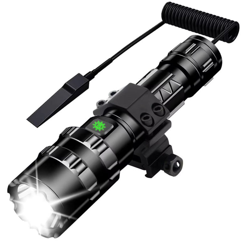 ESMARTER LED Taschenlampe für professionelle Jagd und Nachtaufklärung, wasserdicht, wiederaufladbar, Schwarz - Bild 2