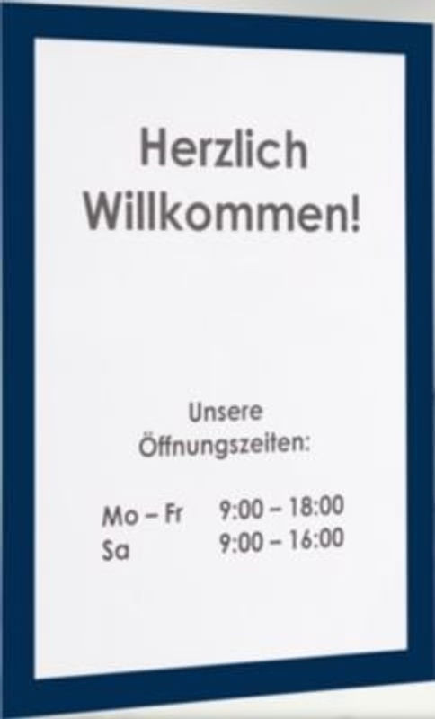Durable Inforahmen Duraframe DIN A4, 10 Stück, blau, wandmontiert mit aufklappbarer Front - Bild 1