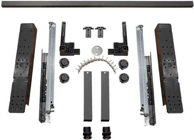 Blum Space-Step Sockelbeschlag Set mit Querprofil und Distanzleiste in Schwarz Matt, Länge: 460 mm - Bild 1