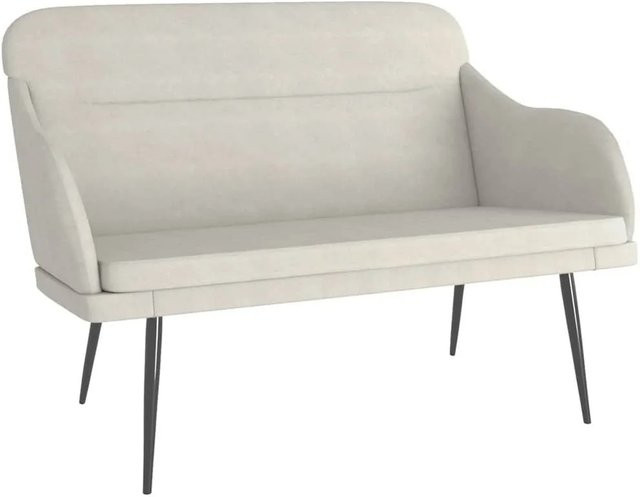 vidaXL Sitzbank aus Samt in Creme, B/T/H: 110 x 76 x 80 cm - Bild 1