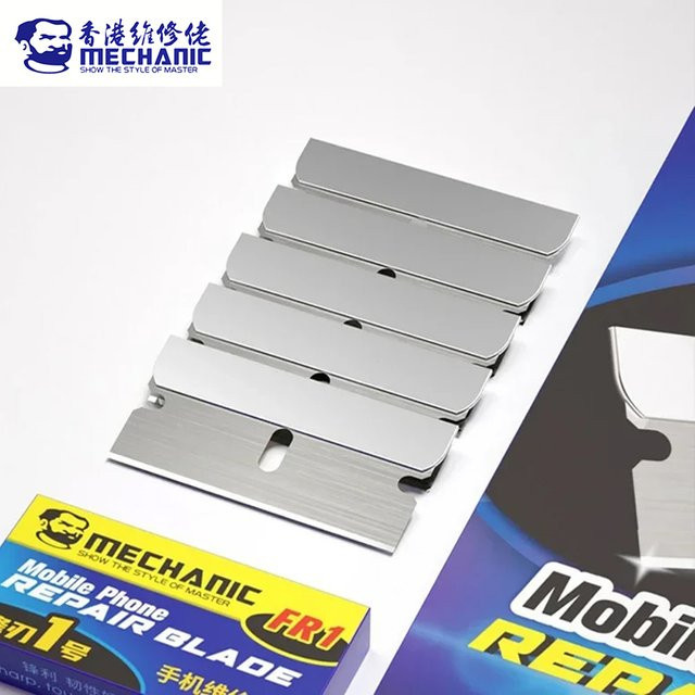 Mechanic FR1 Reparatur-Schaber aus Carbonstahl in Silber zum Entfernen von LCD-Bildschirmrahmen und OCA-Kleber - Bild 1