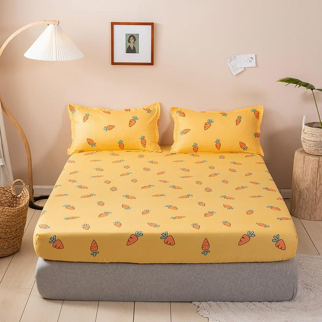 Bonenjoy Matratzenbezug mit elastischem Spannlatten-Design im Karotten-Muster für Erwachsene und Kinder - Bild 1