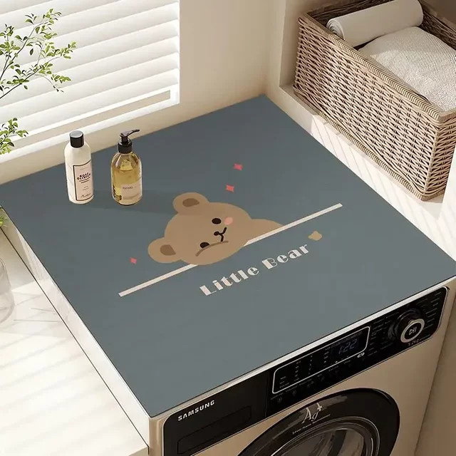 Roller Staubschutz Tuch für die Waschmaschine in Grau, saugfähige und rutschfeste Abdeckung - Bild 1