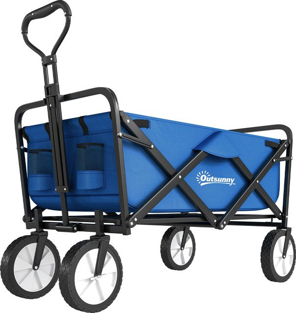 Outsunny Bollerwagen faltbarer Gartenwagen mit Stahlrahmen und Oxford-Stoff, B/T/H: 93 x 49 x 75-100 cm - Bild 1