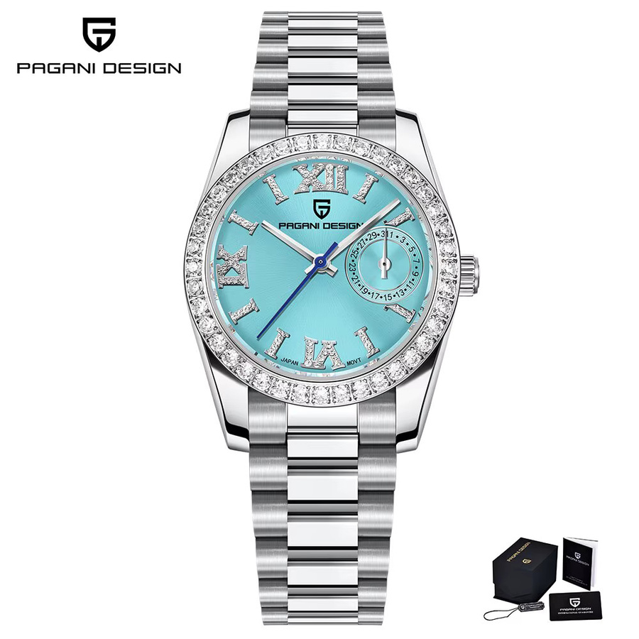 PAGANI DESIGN Armbanduhr, Quarz, Edelstahl, 32 mm, Silber, Zirkonia, Damen - Bild 4