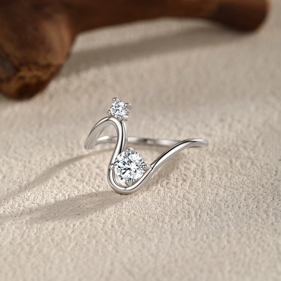 Ailmay Ring, 925 Silber, Zirkonia, Damen - Bild 3