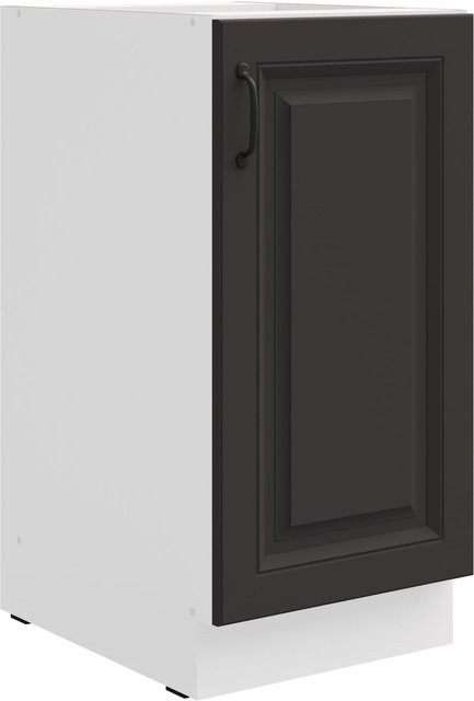 Küchenunterschrank Stilo in Grau im Landhausstil mit Einlegboden und Scharniertüren, Breite: 40 cm - Bild 1